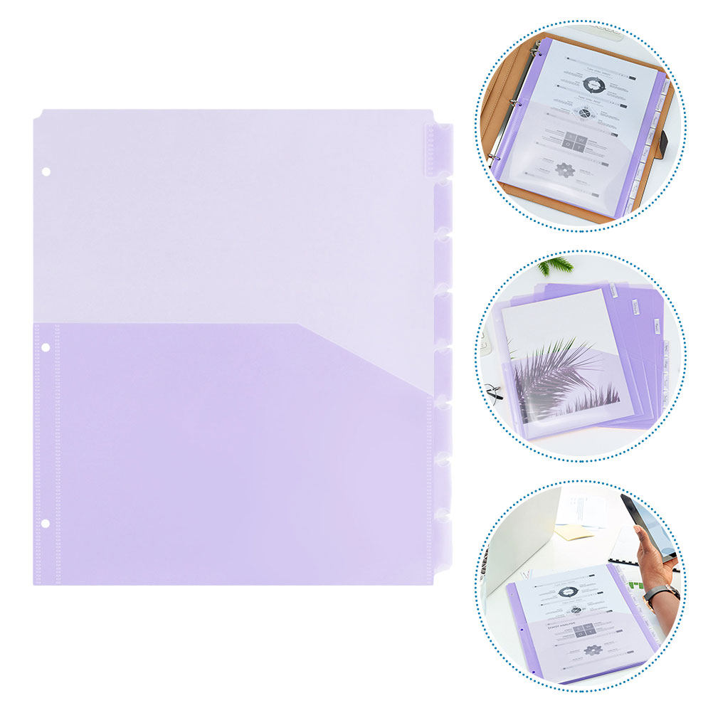 Tab Divider A4 - A4サイズのPP製プラスチック製仕切り板2セット。3穴式で透明。プランナー、オフィス、学校での使用に最適。タブ付きで、ページを交換可能。
