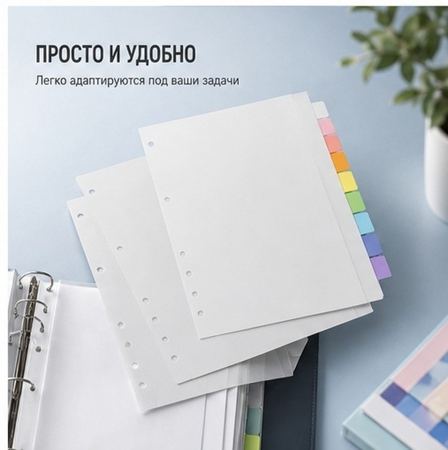8枚入りプレミアムPPインデックスディバイダー、6穴対応タブ - Tab Divider A4 のレビューと価格